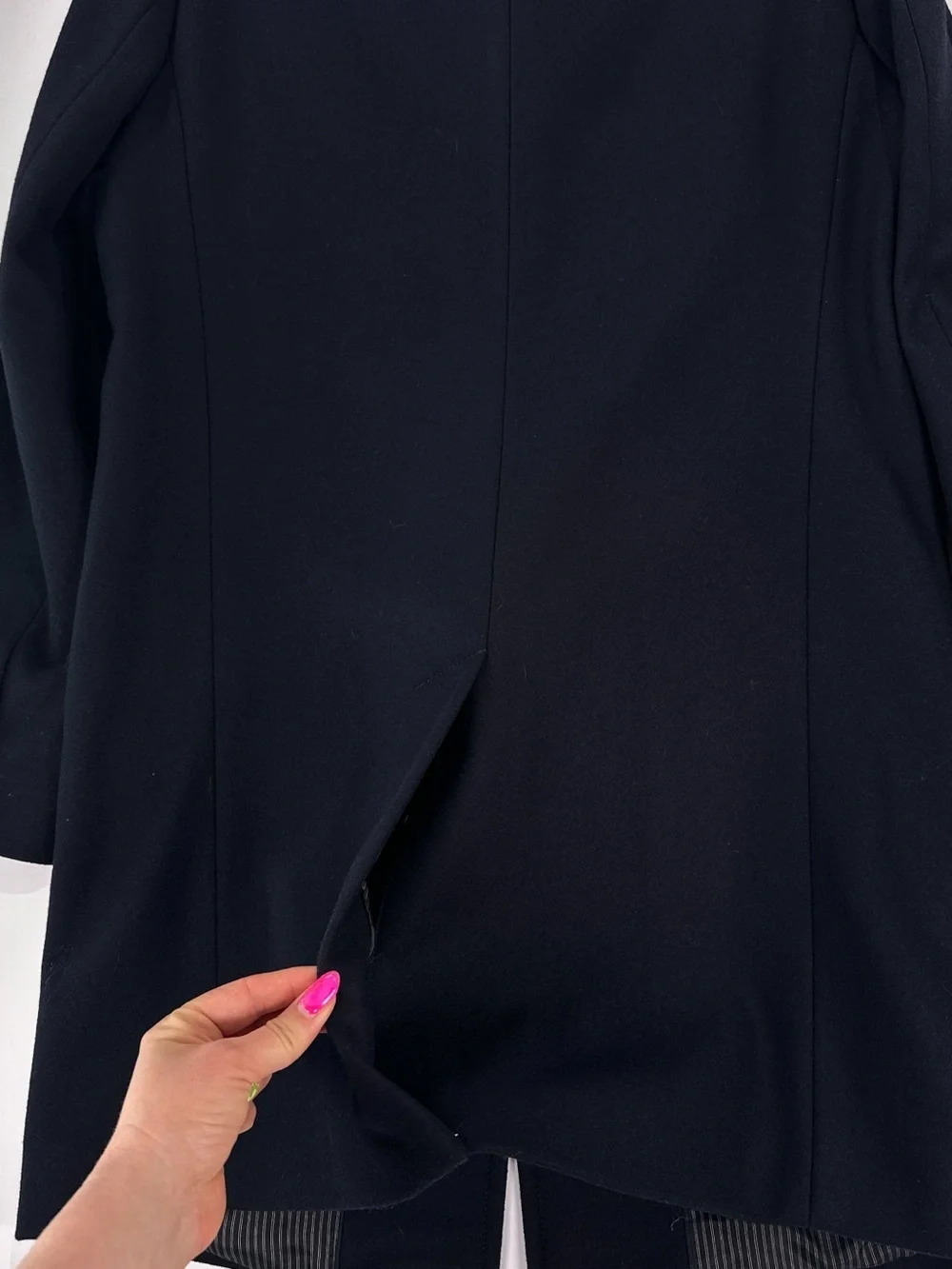 Banana Republic Nova Fides Italian Wool Cashmere Topcoat Navy M